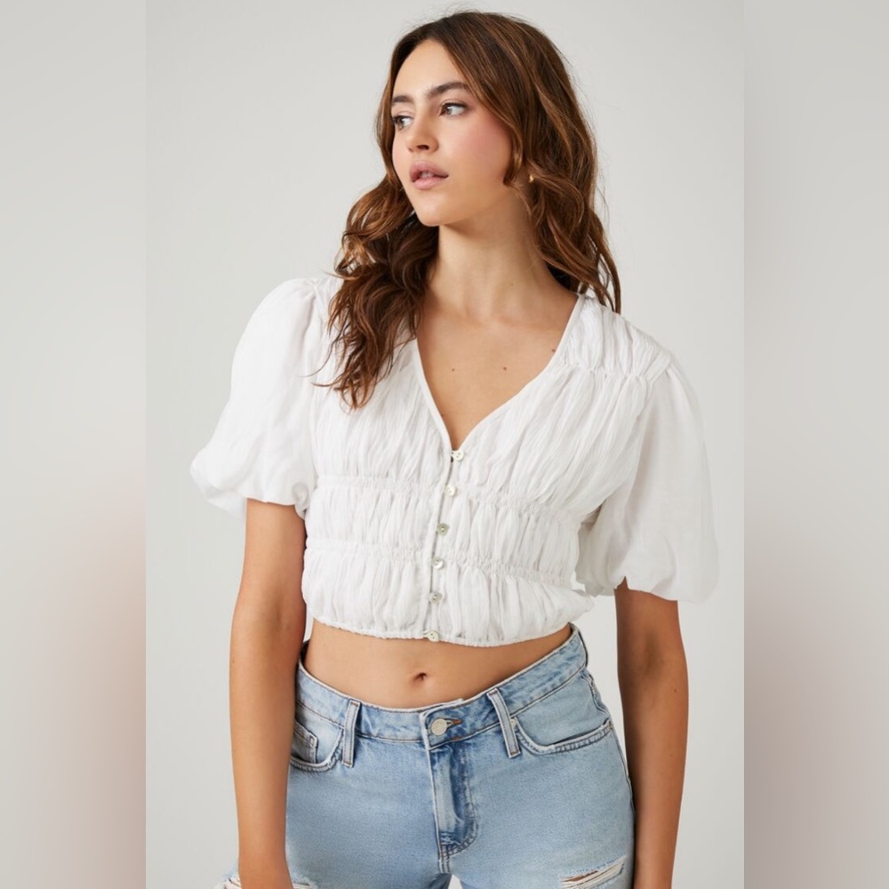 Puff Sleeve Crop Top